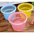 Colorful portable small round storage plastic basket with handle